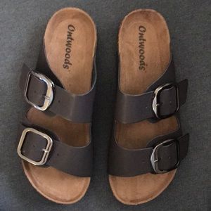 WOMENS OUTWOODS BORK-66 DOUBLE BANDED  BIRK STYLE BIG BUCKLE SANDAL